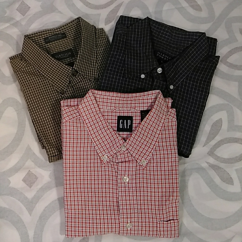 BUNDLE 3 SHIRTS SHORT SLEEVE SIZE L